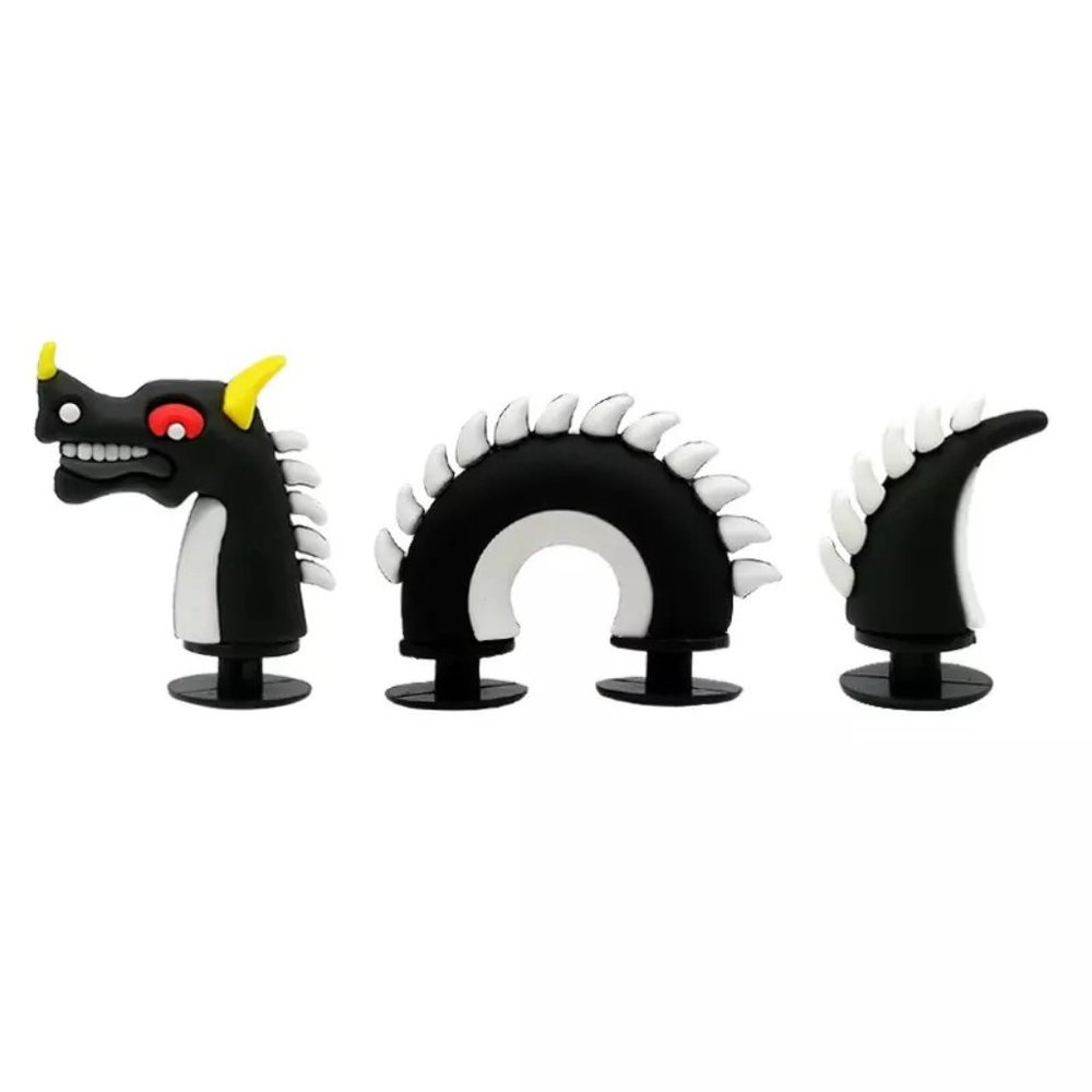 3D Black dragon Croc Charm